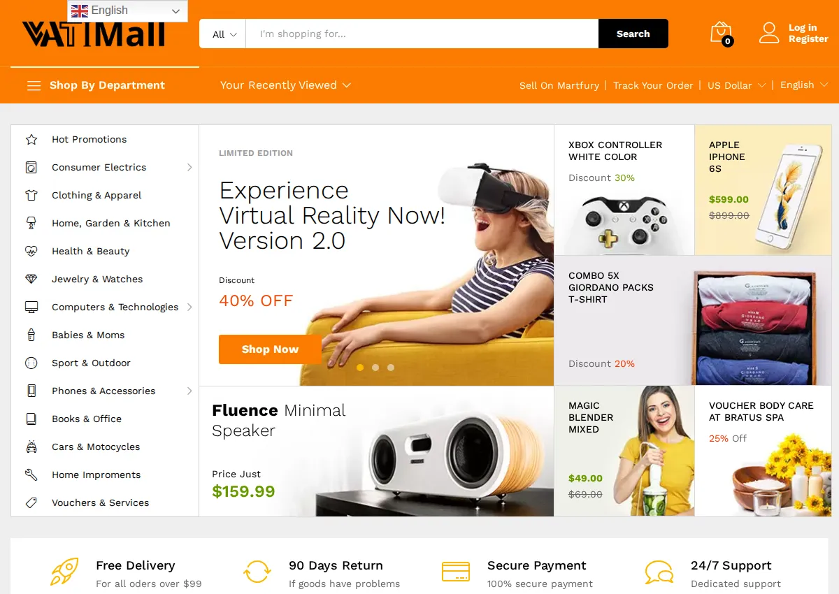 Store homepage