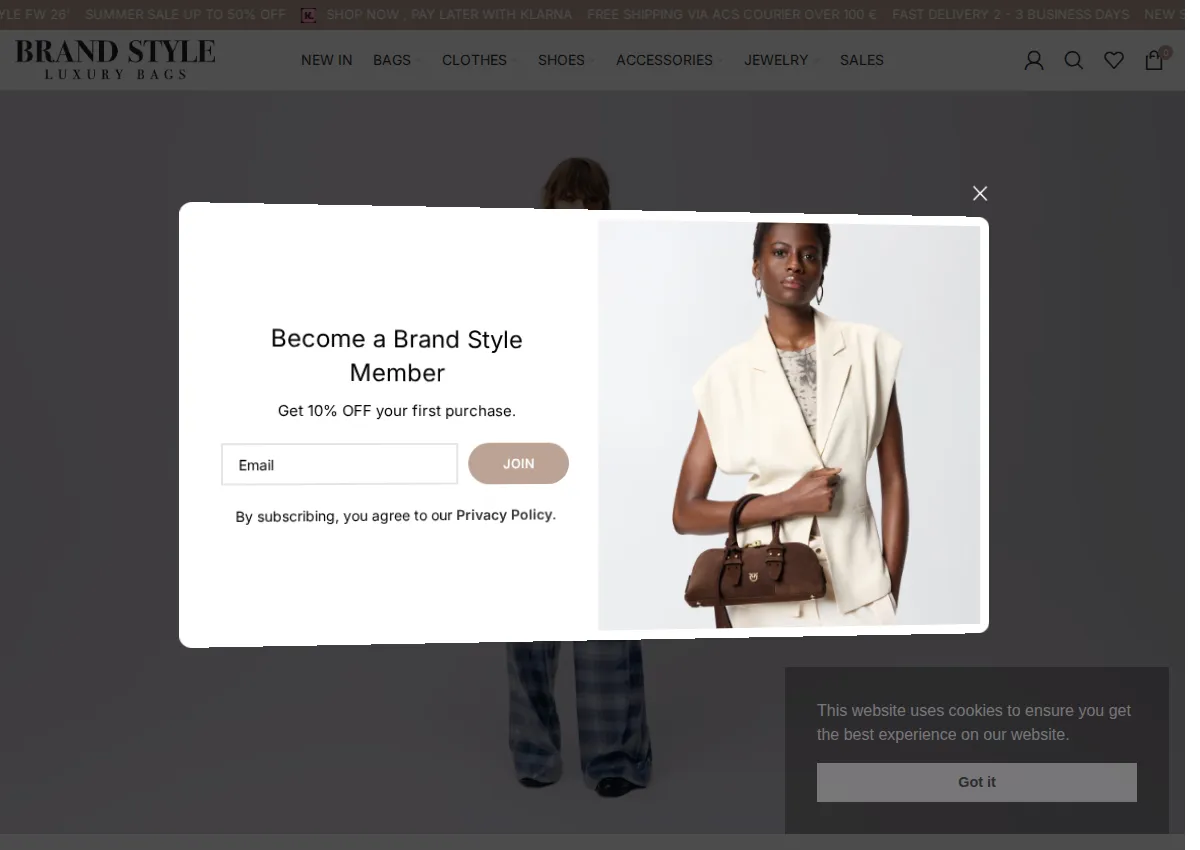 Store homepage