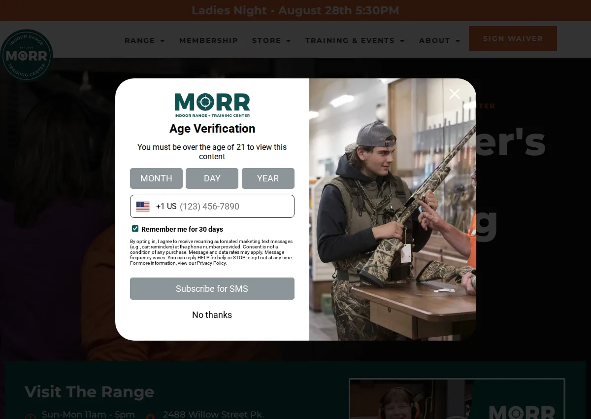 Store homepage