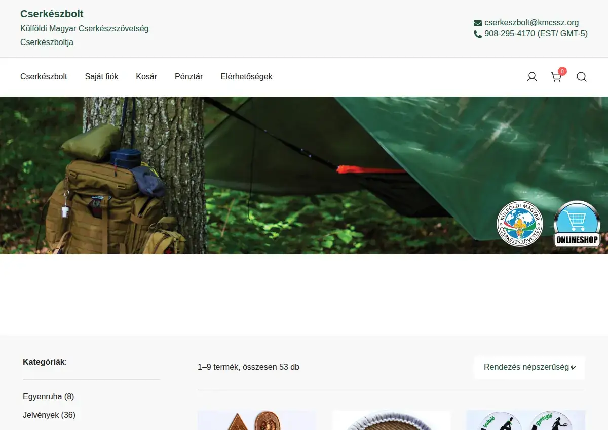 Store homepage