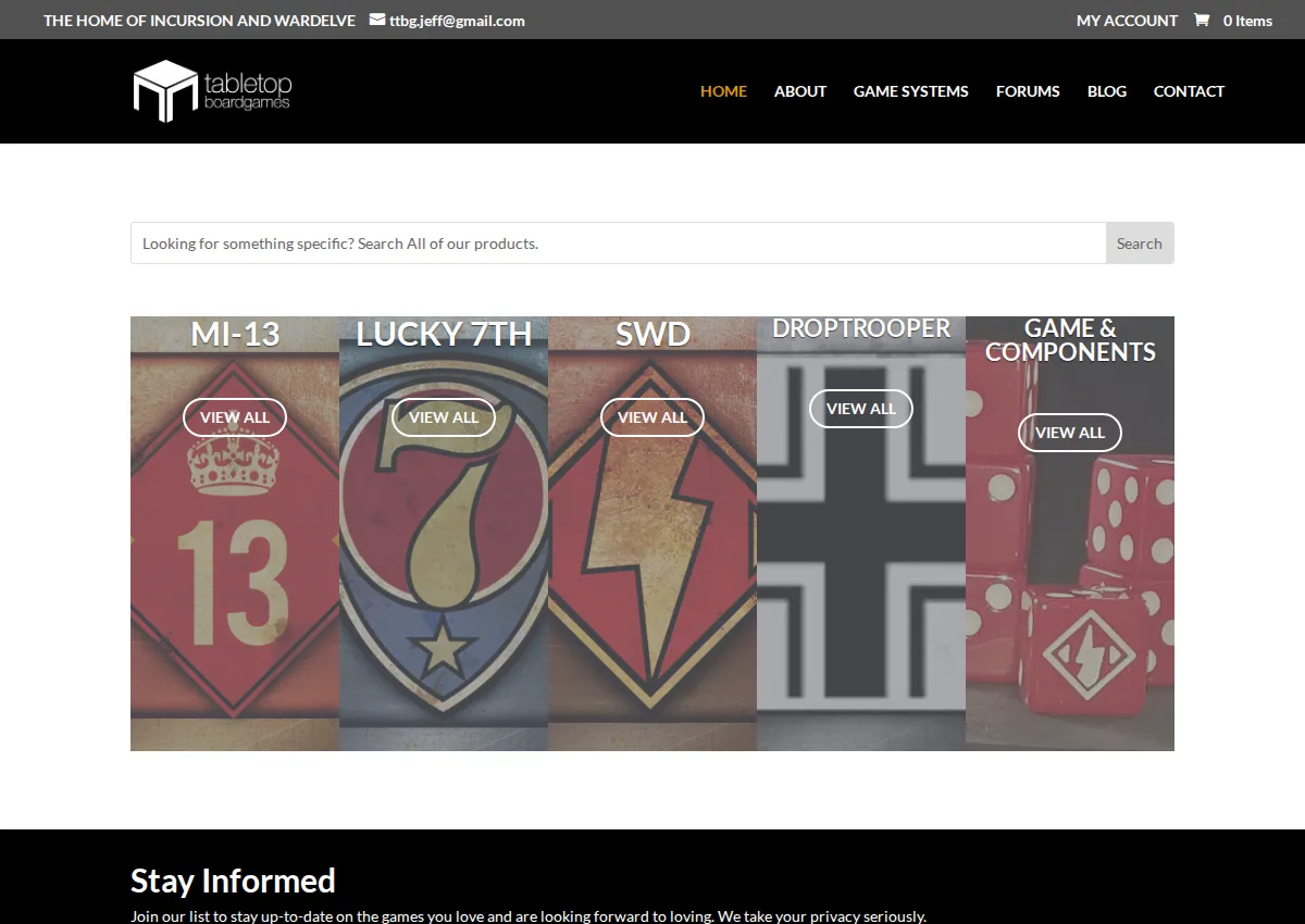 Store homepage