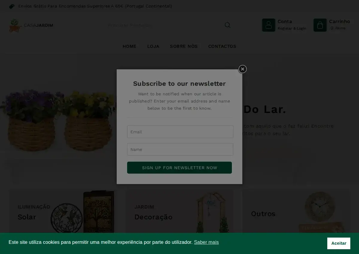 Store homepage