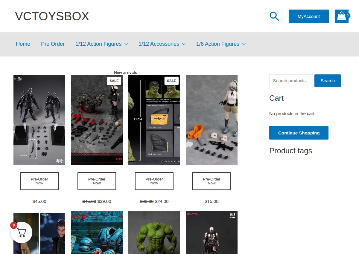 Store homepage