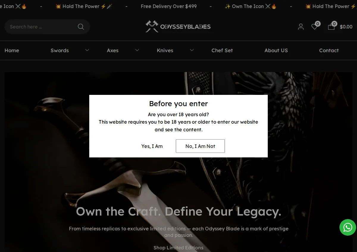 Store homepage