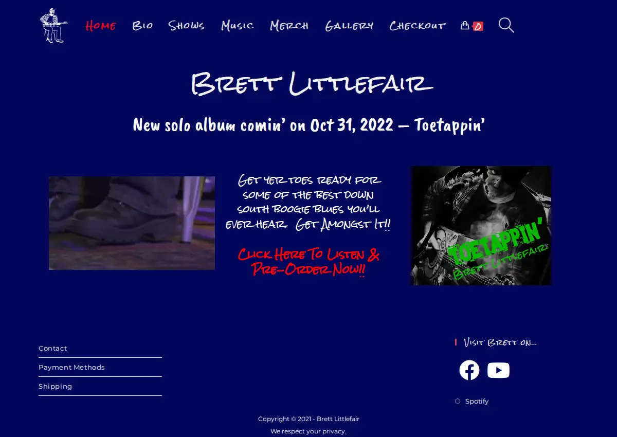 Store homepage