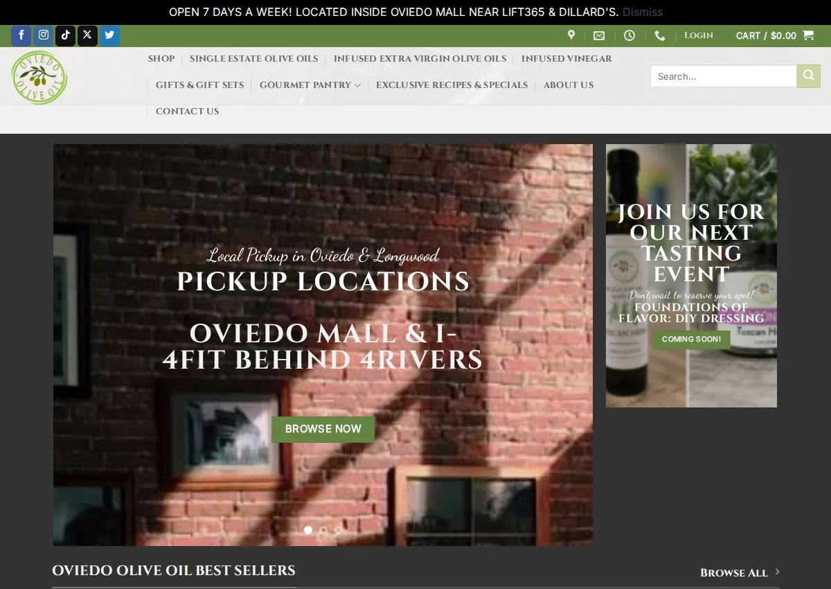Store homepage