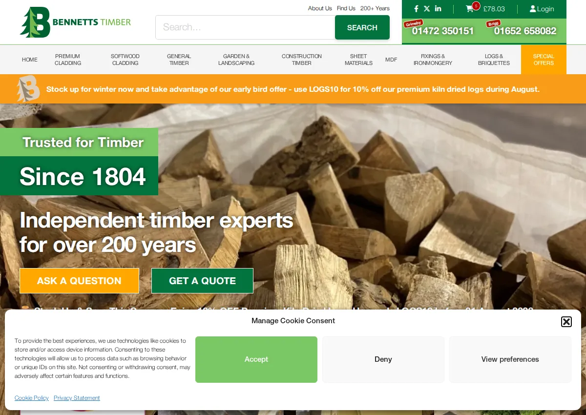 Store homepage