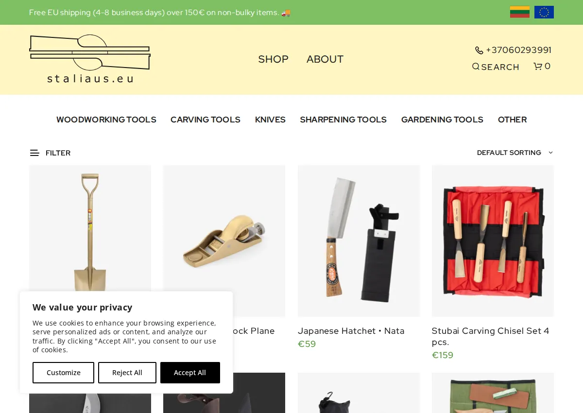 Store homepage