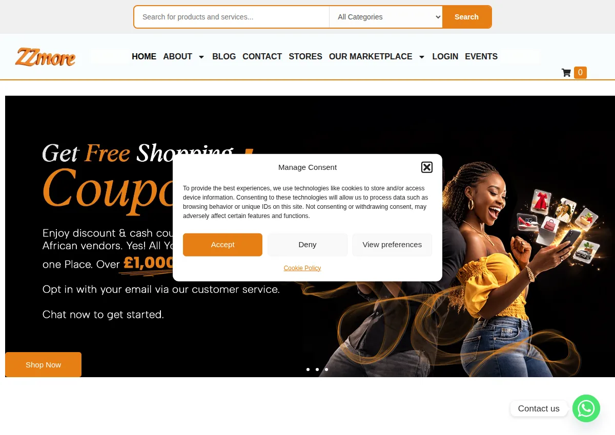 Store homepage