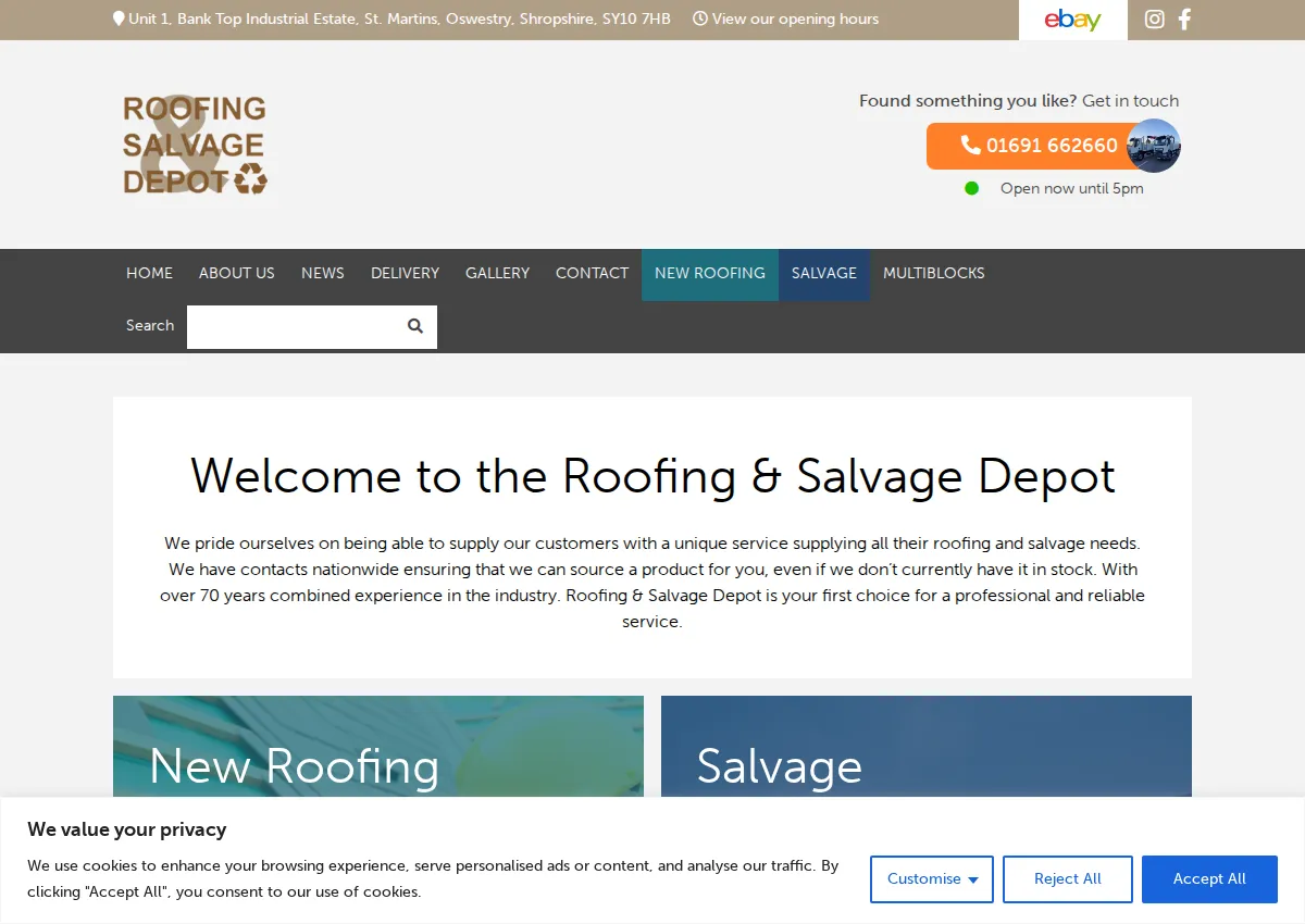 Store homepage