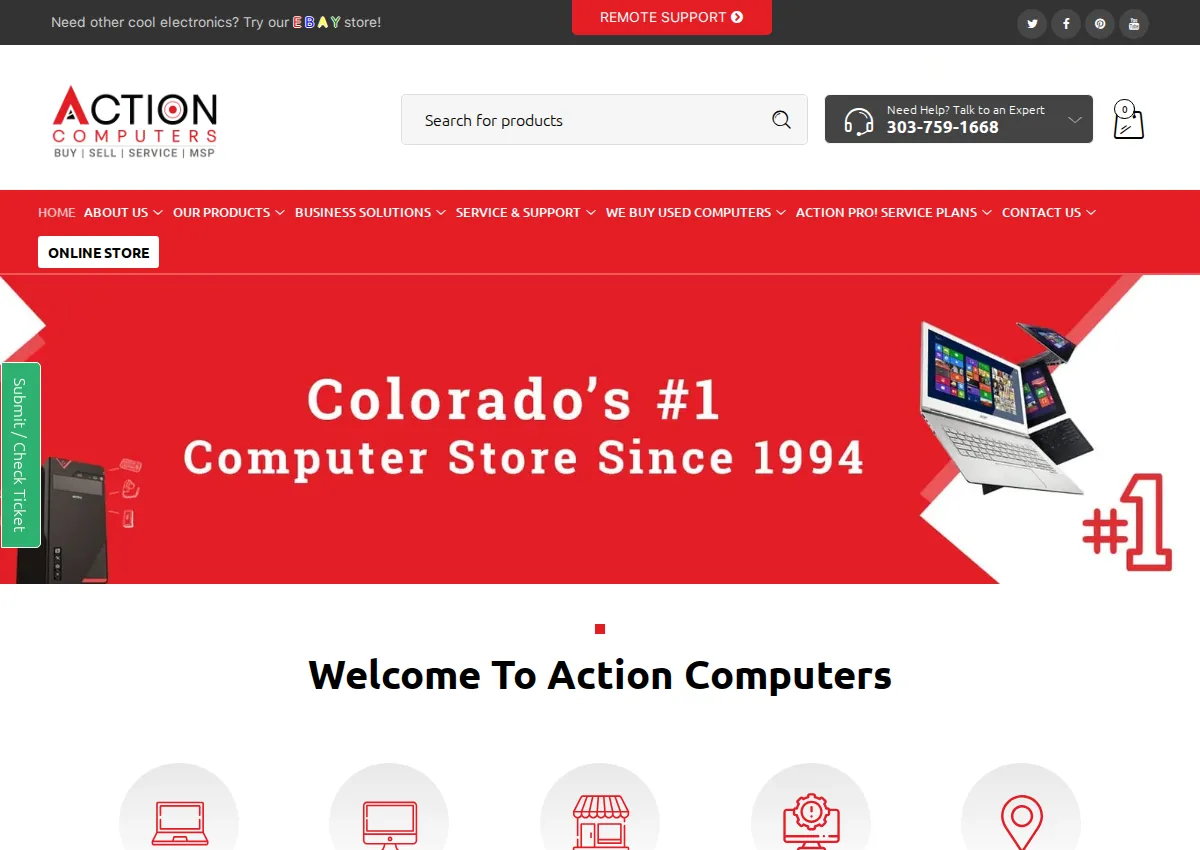 Store homepage