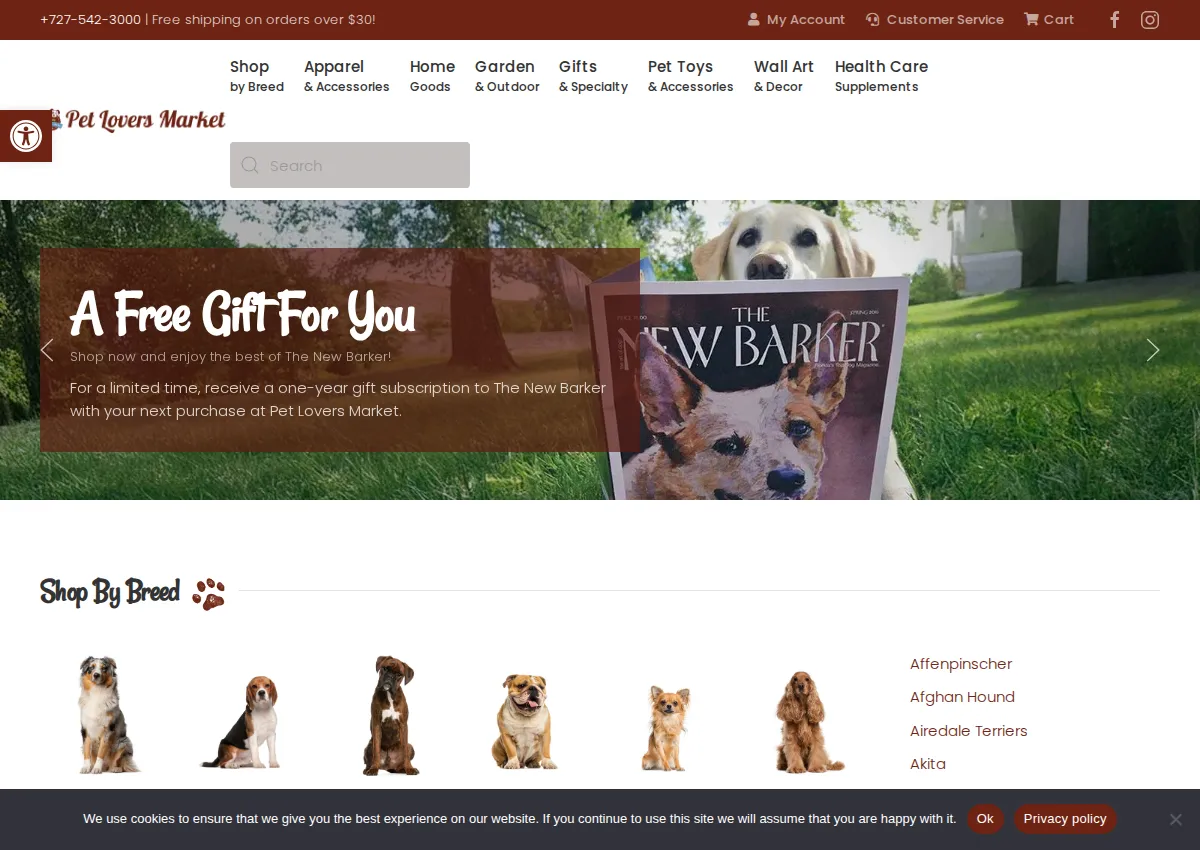 Store homepage
