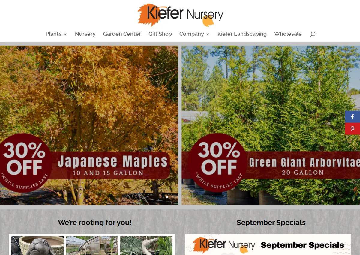 Store homepage