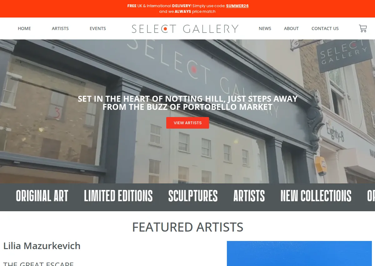 Store homepage