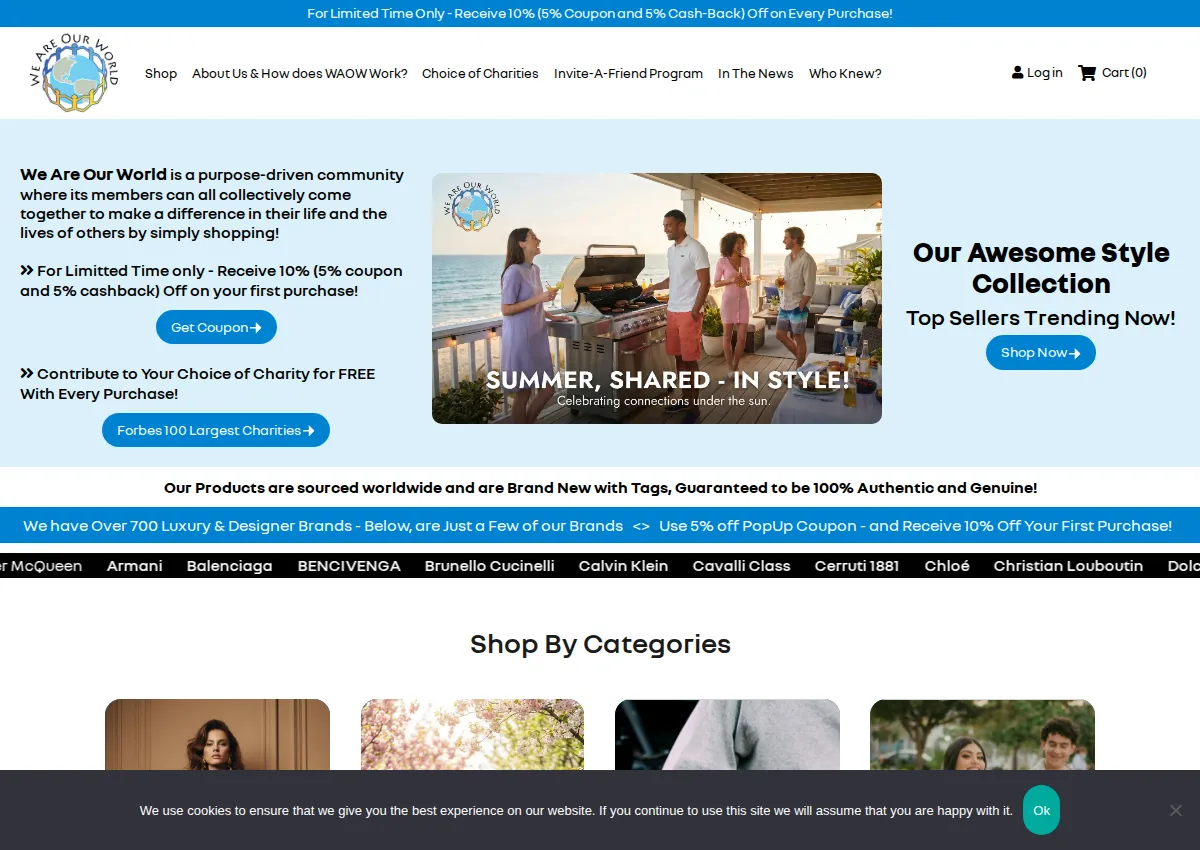 Store homepage