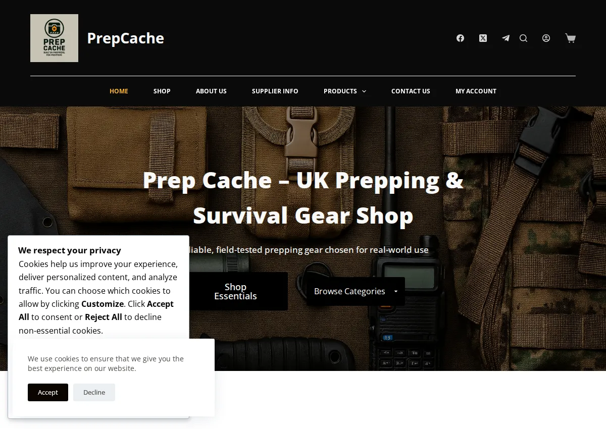 Store homepage