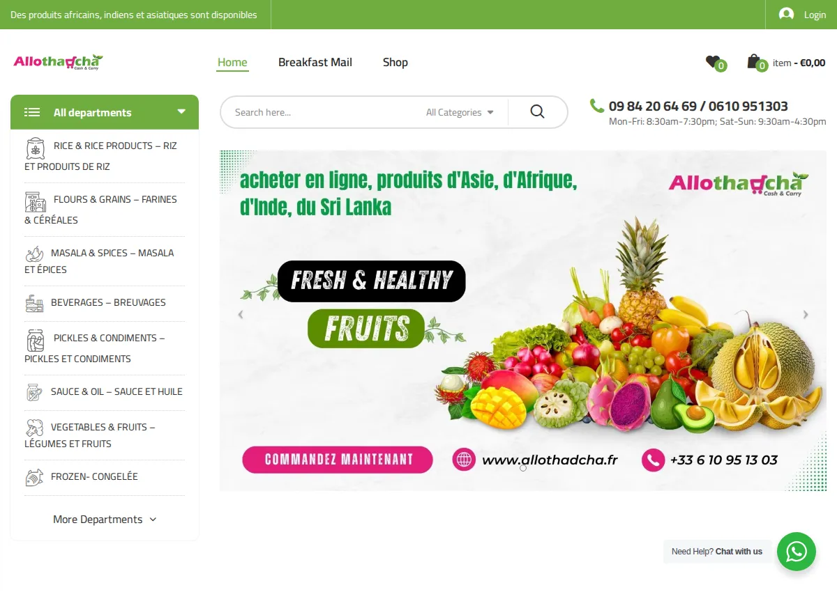 Store homepage