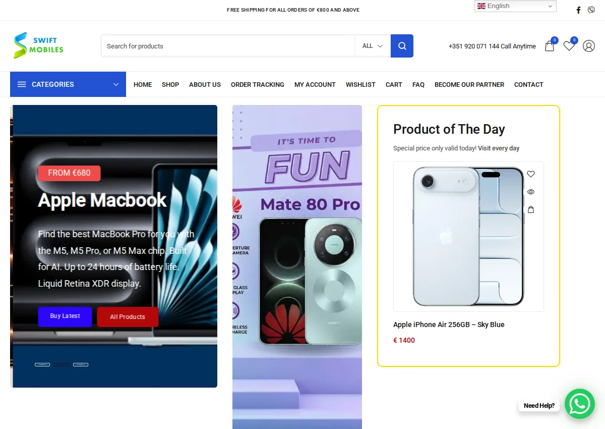 Store homepage