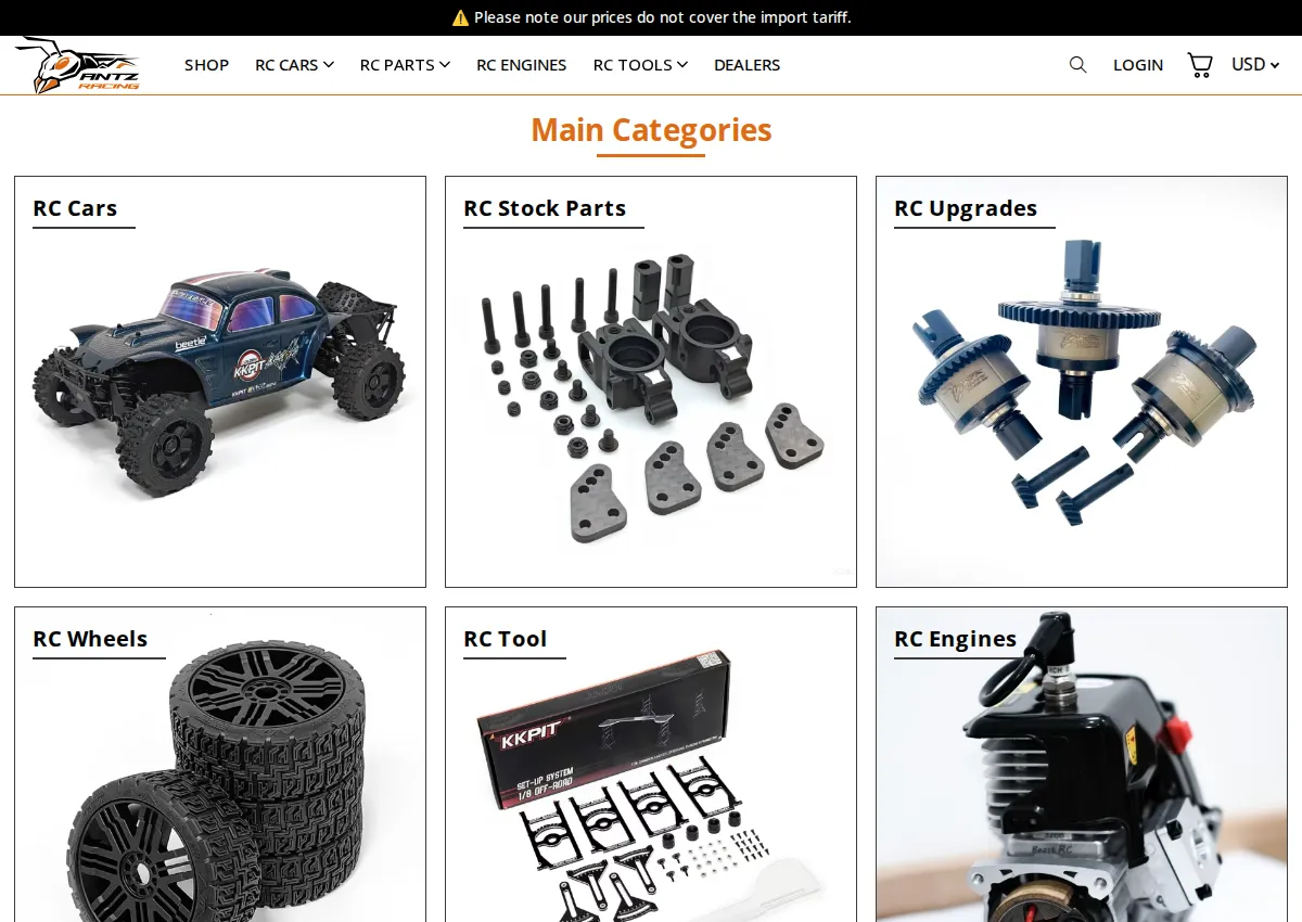 Store homepage