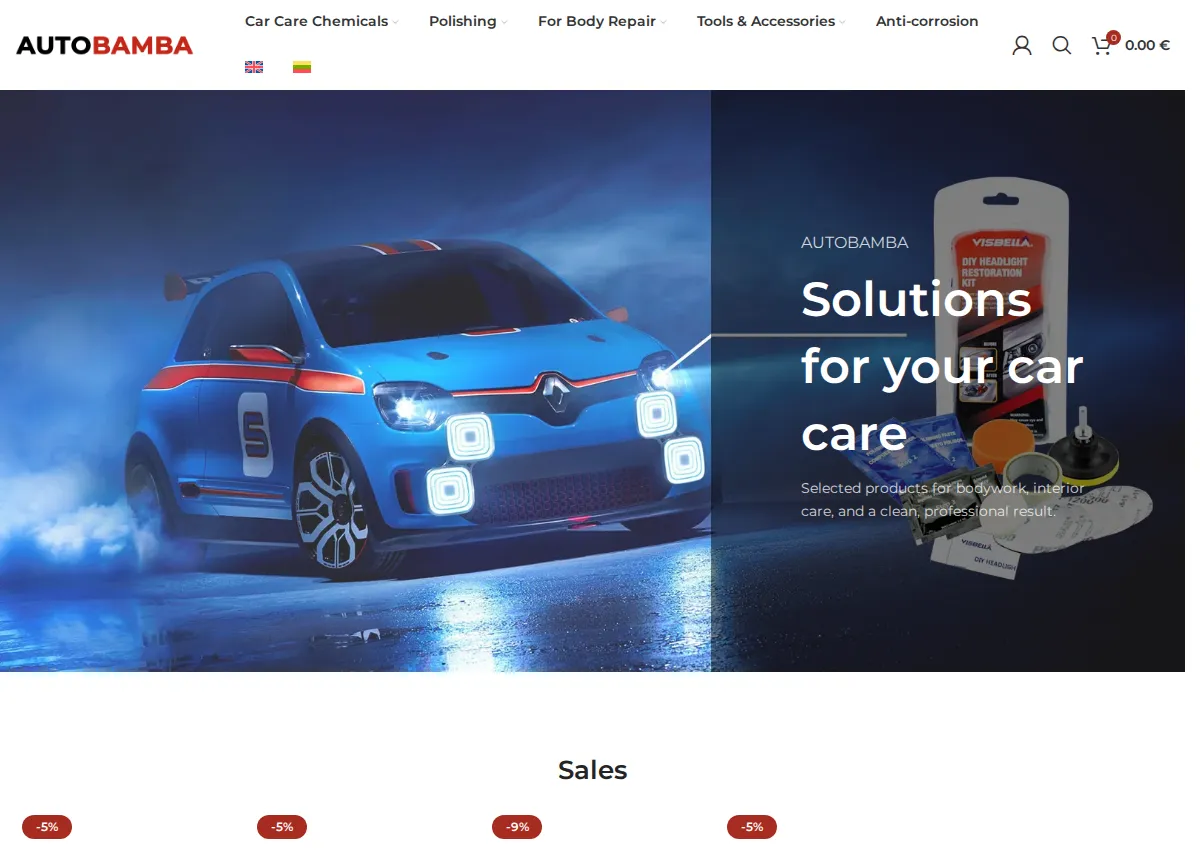 Store homepage