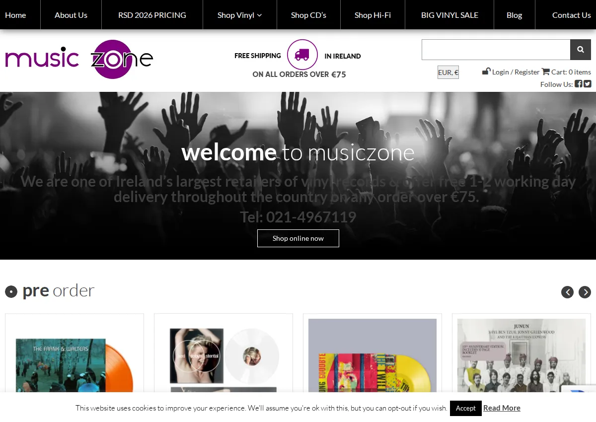 Store homepage