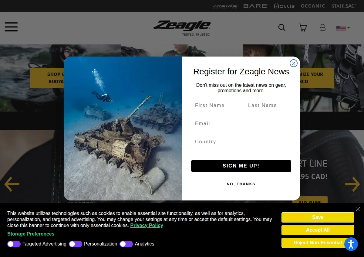 Store homepage