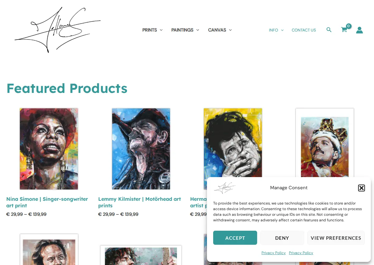 Store homepage
