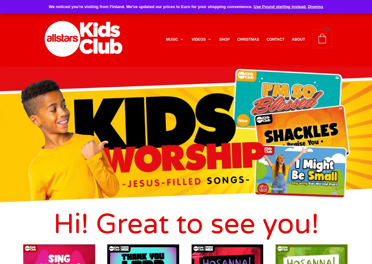 Store homepage