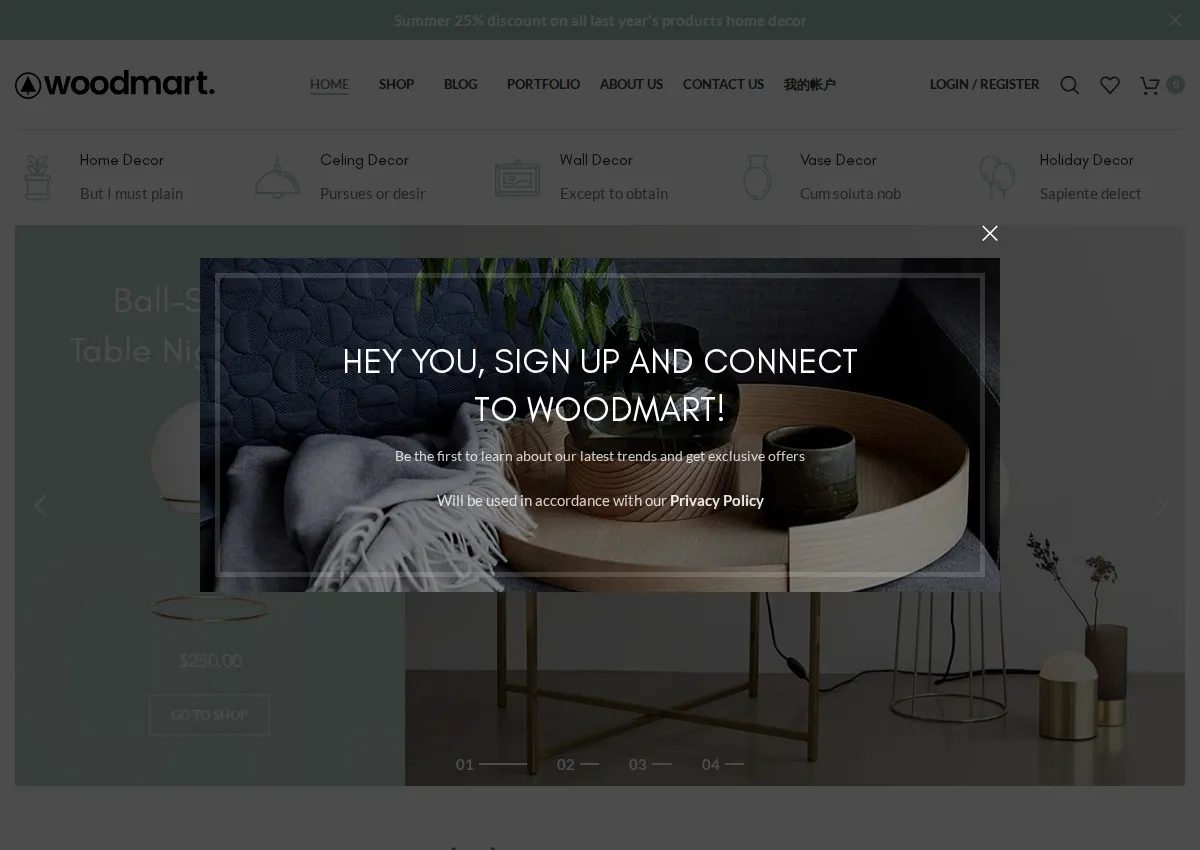 Store homepage