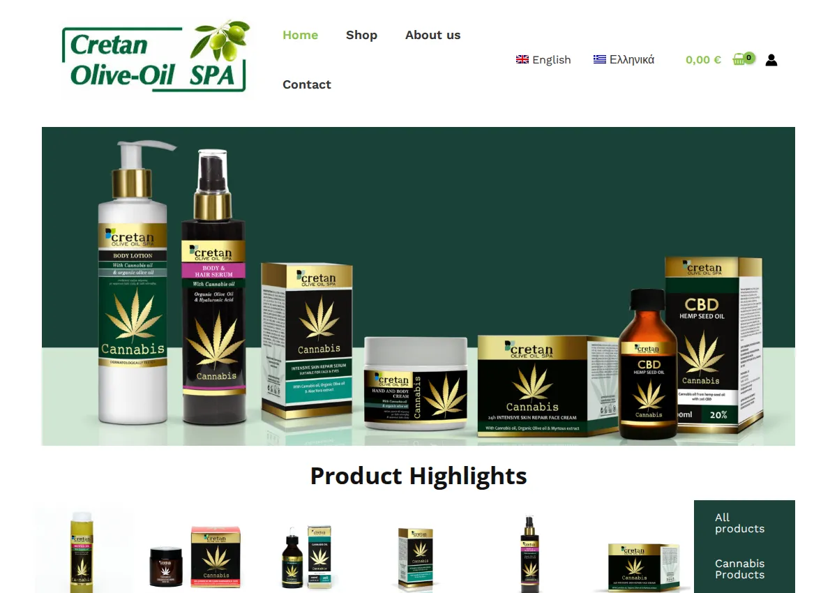 Store homepage