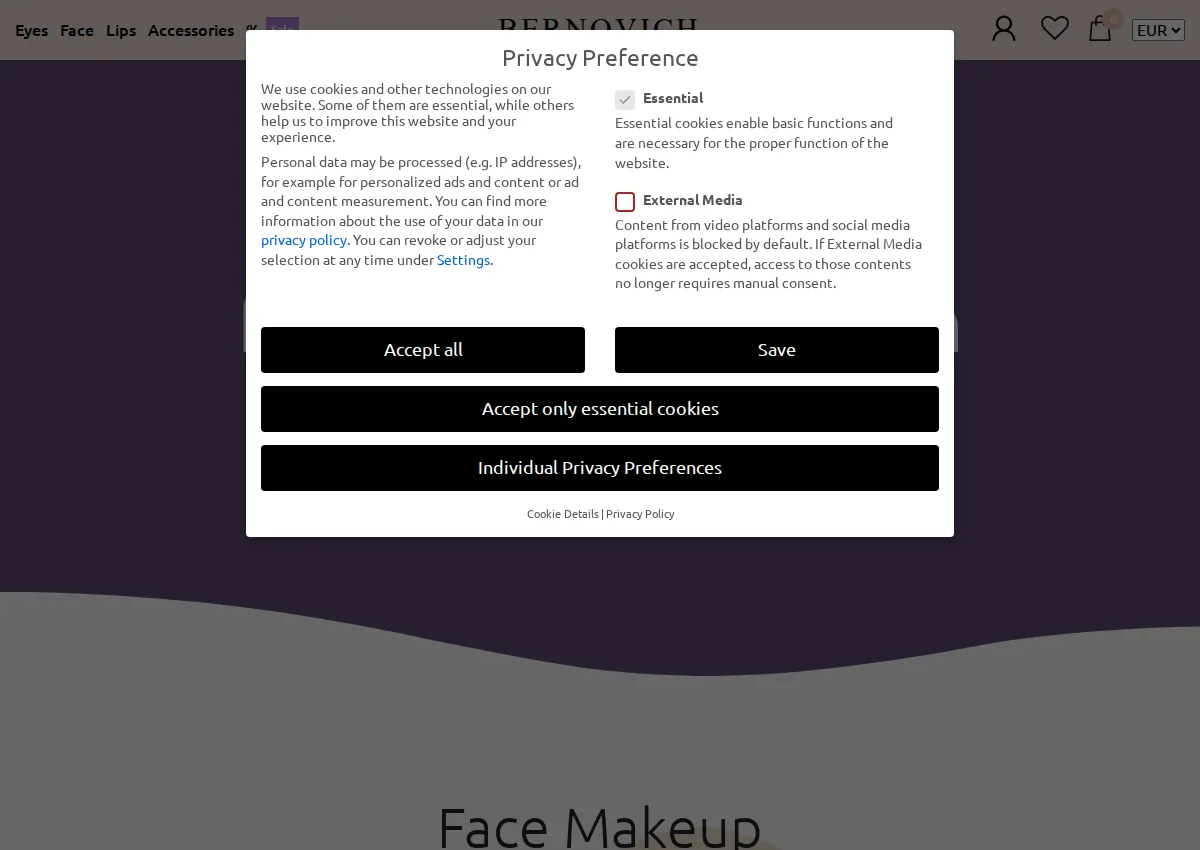 Store homepage