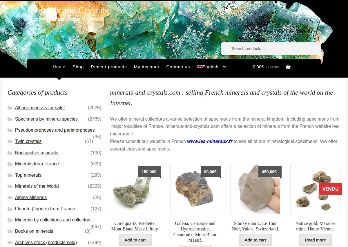 Store homepage