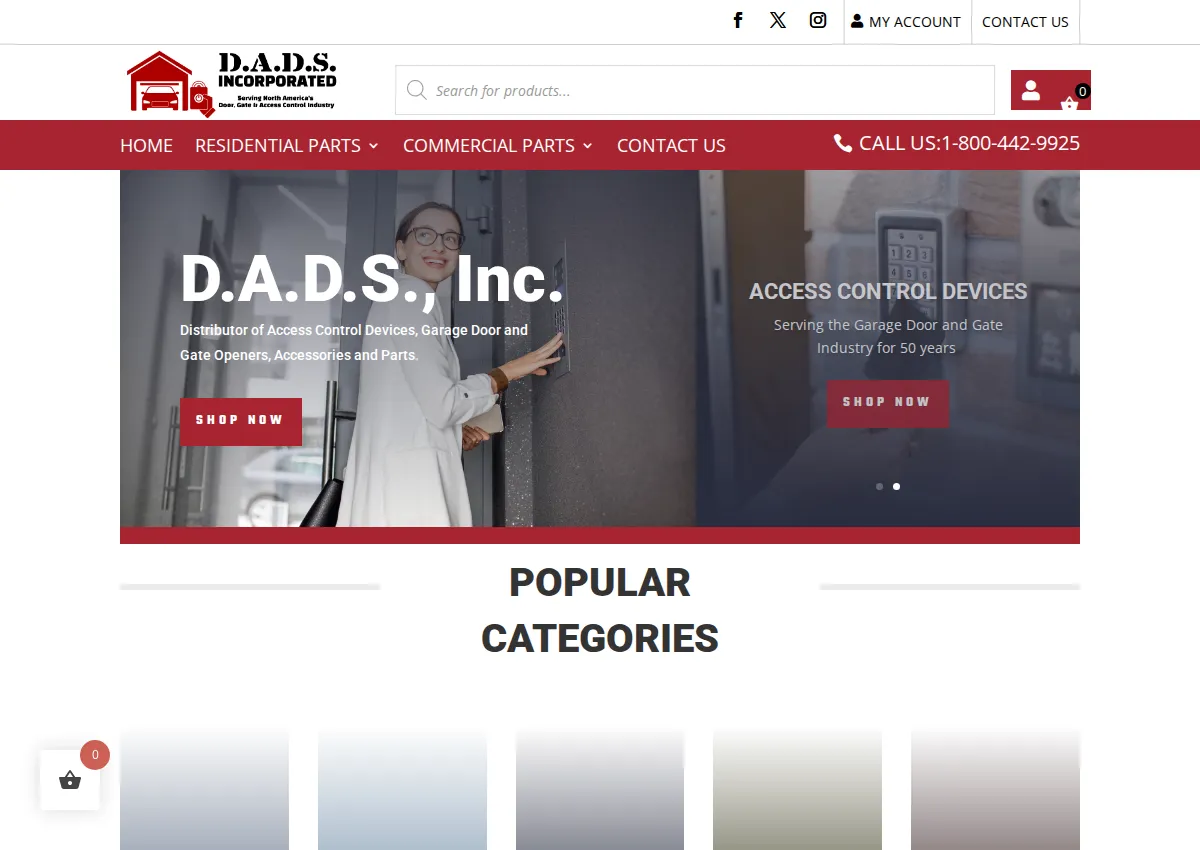 Store homepage