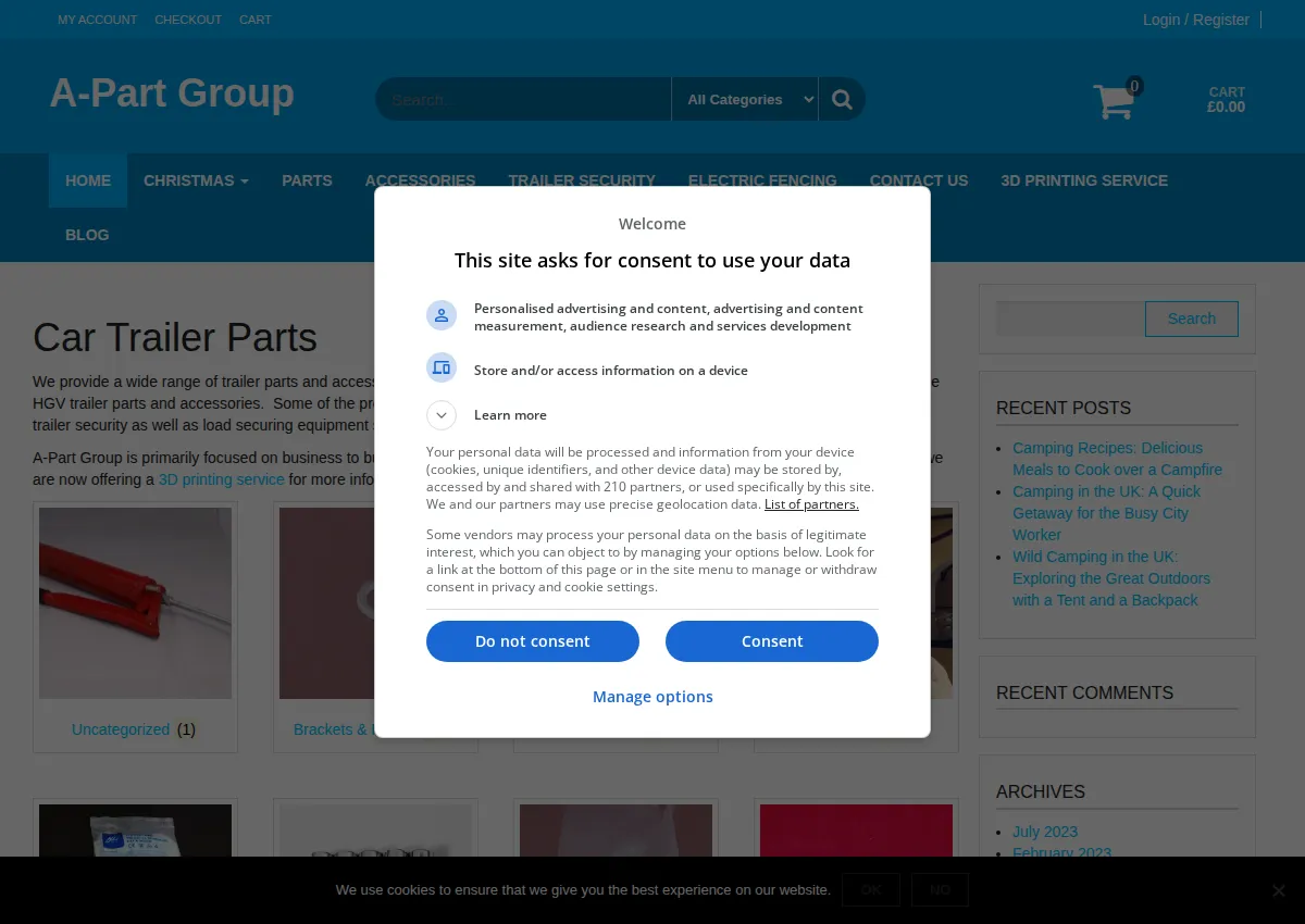 Store homepage