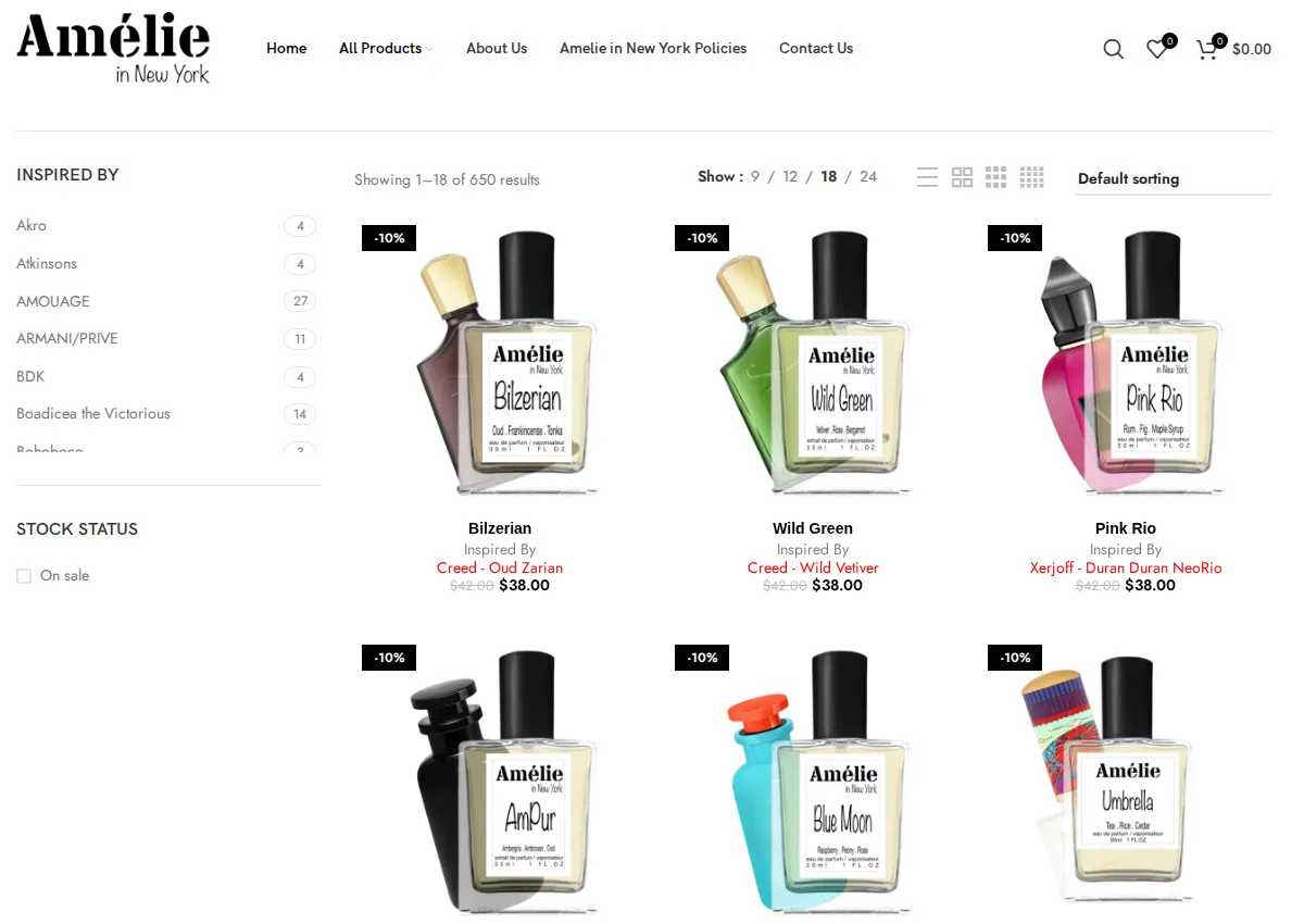 Store homepage