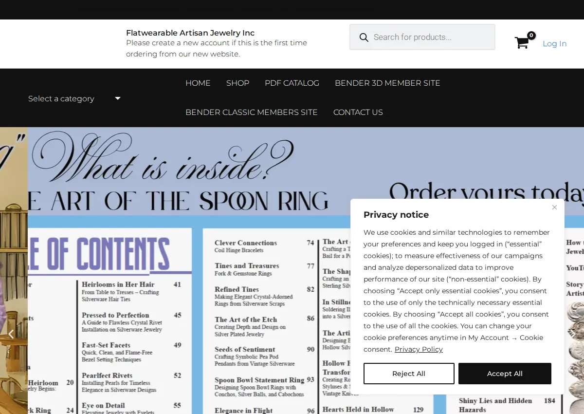 Store homepage