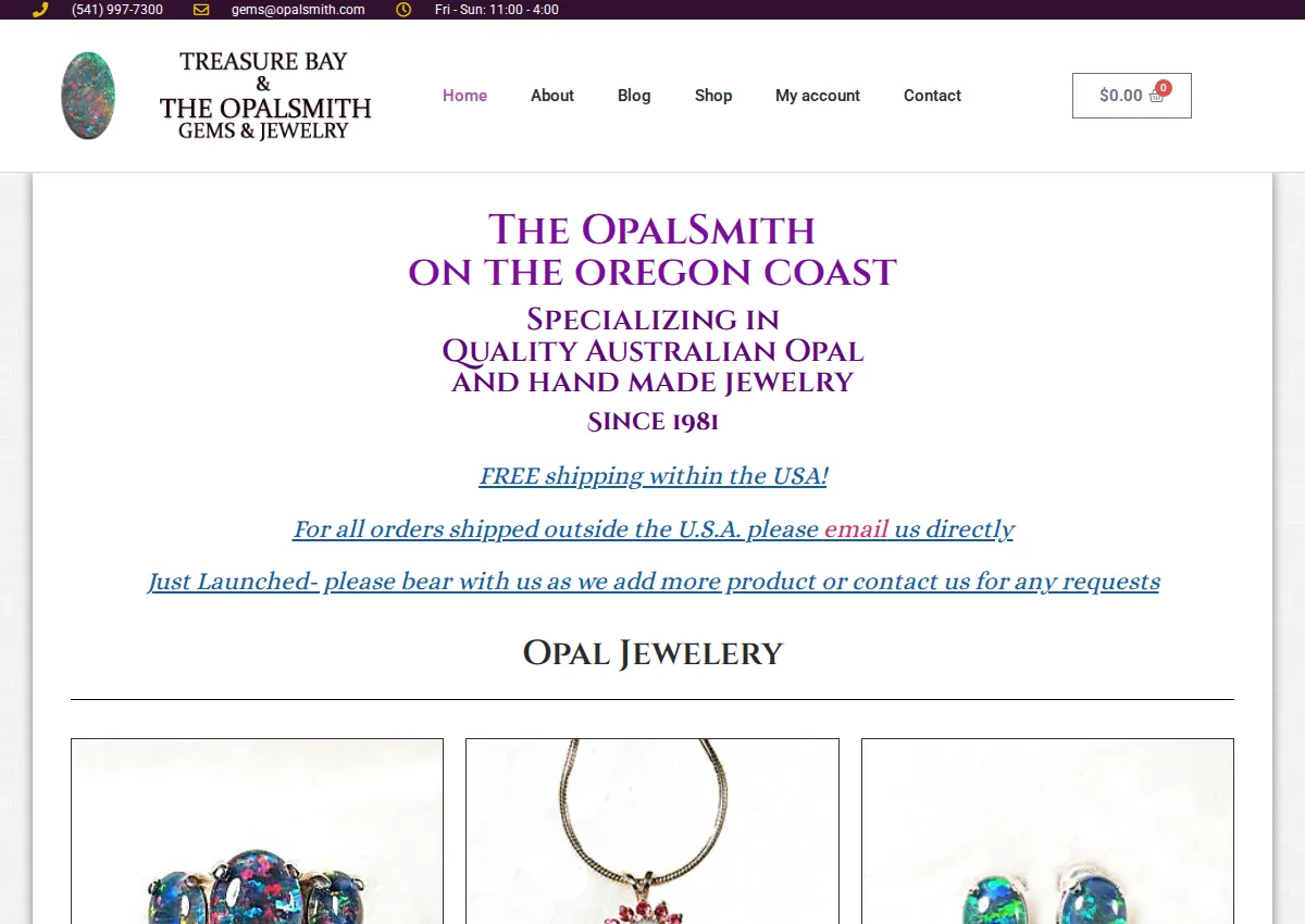Store homepage