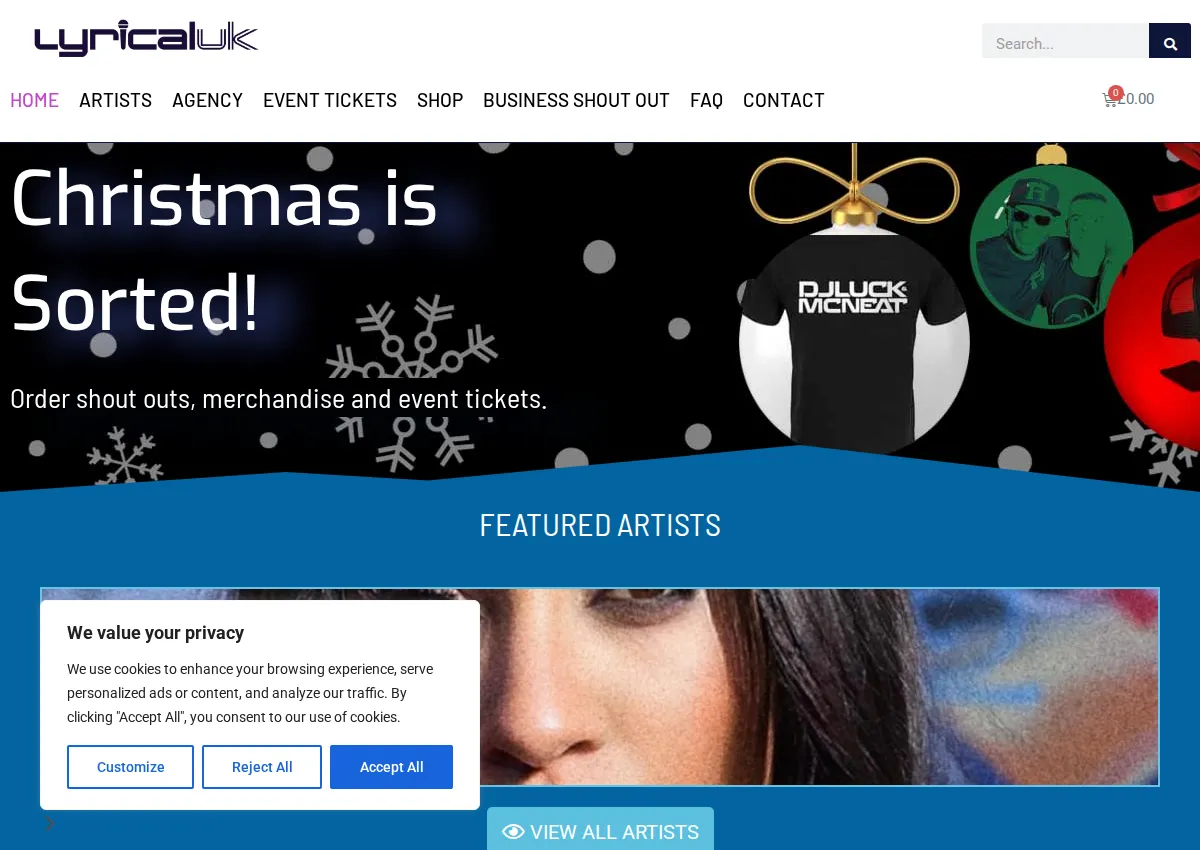 Store homepage