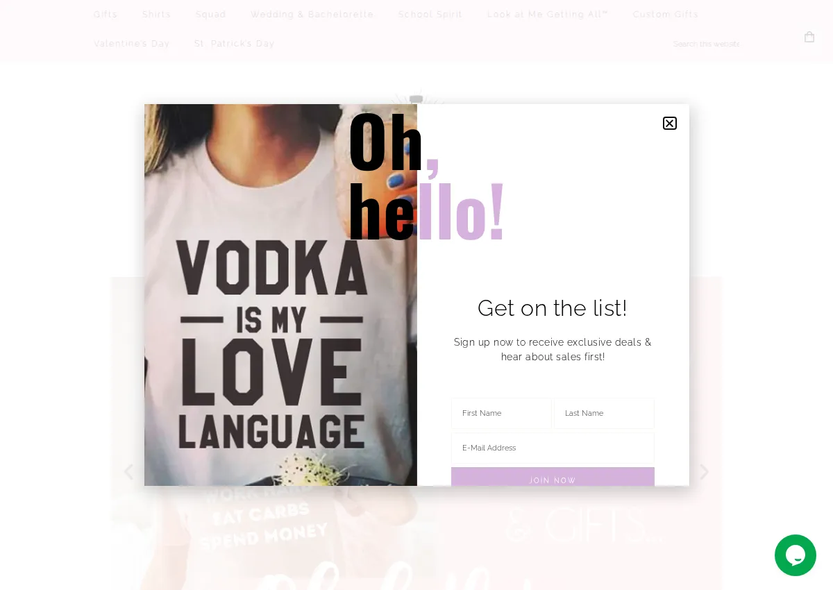 Store homepage