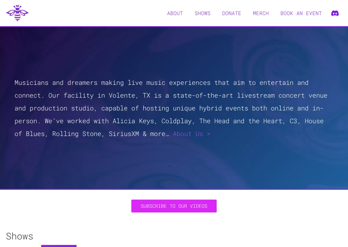 Store homepage