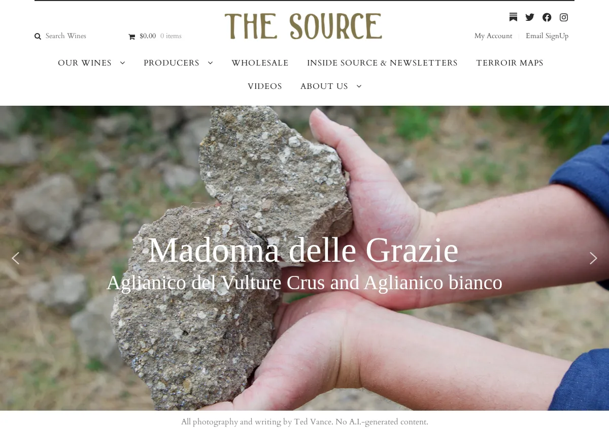 Store homepage