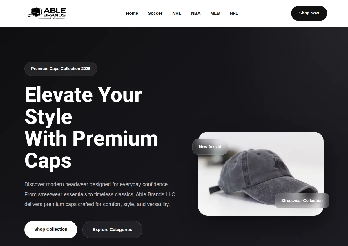Store homepage