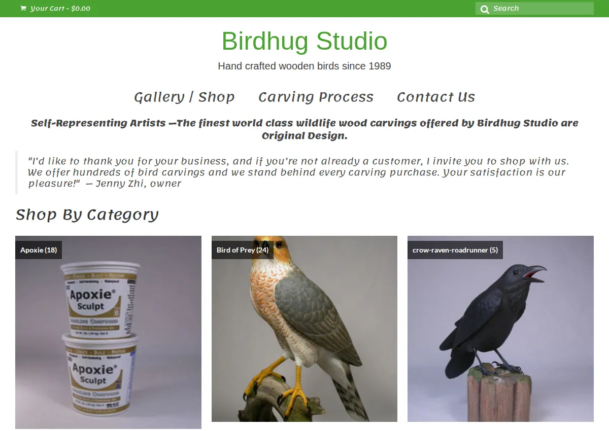 Store homepage
