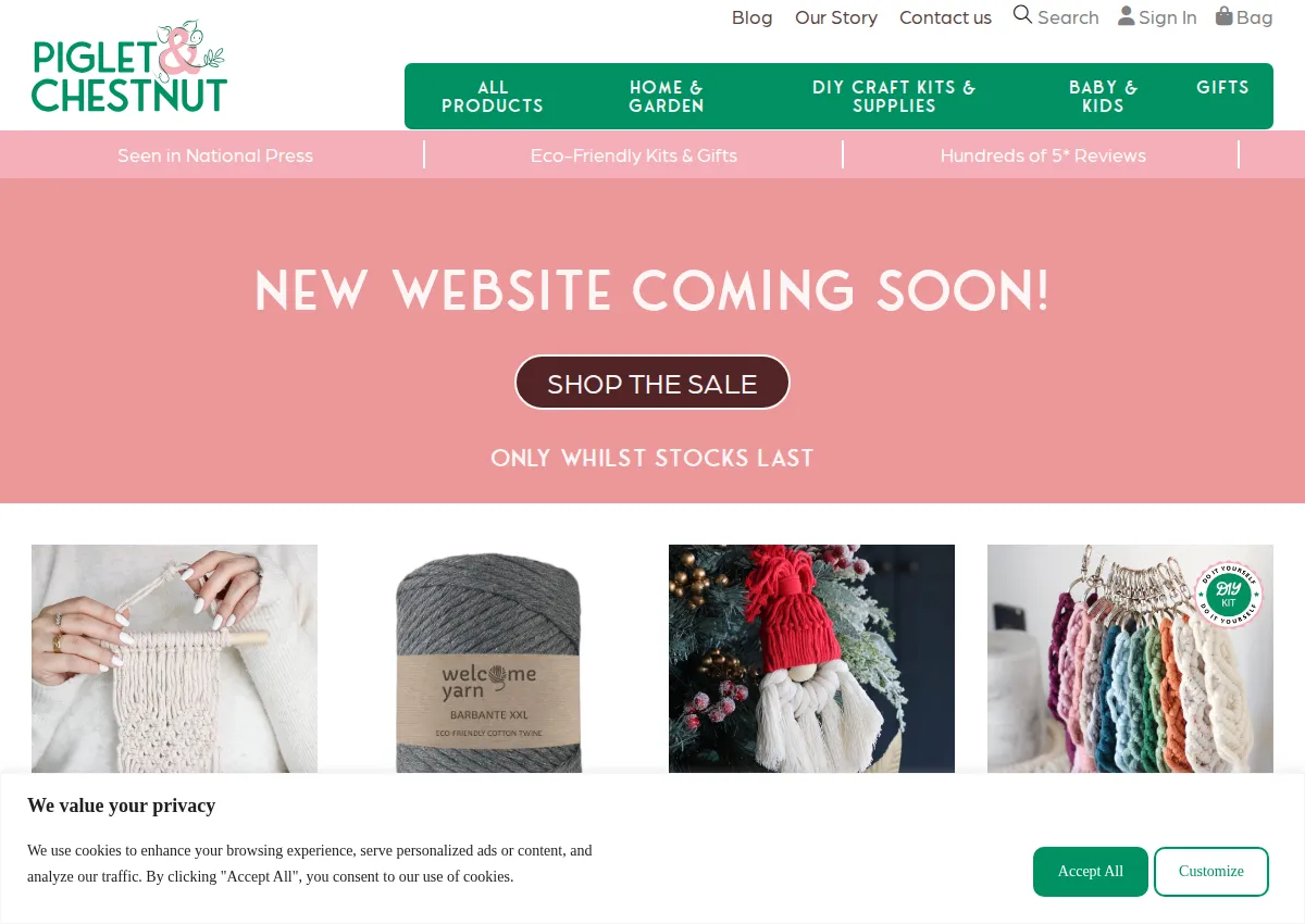 Store homepage