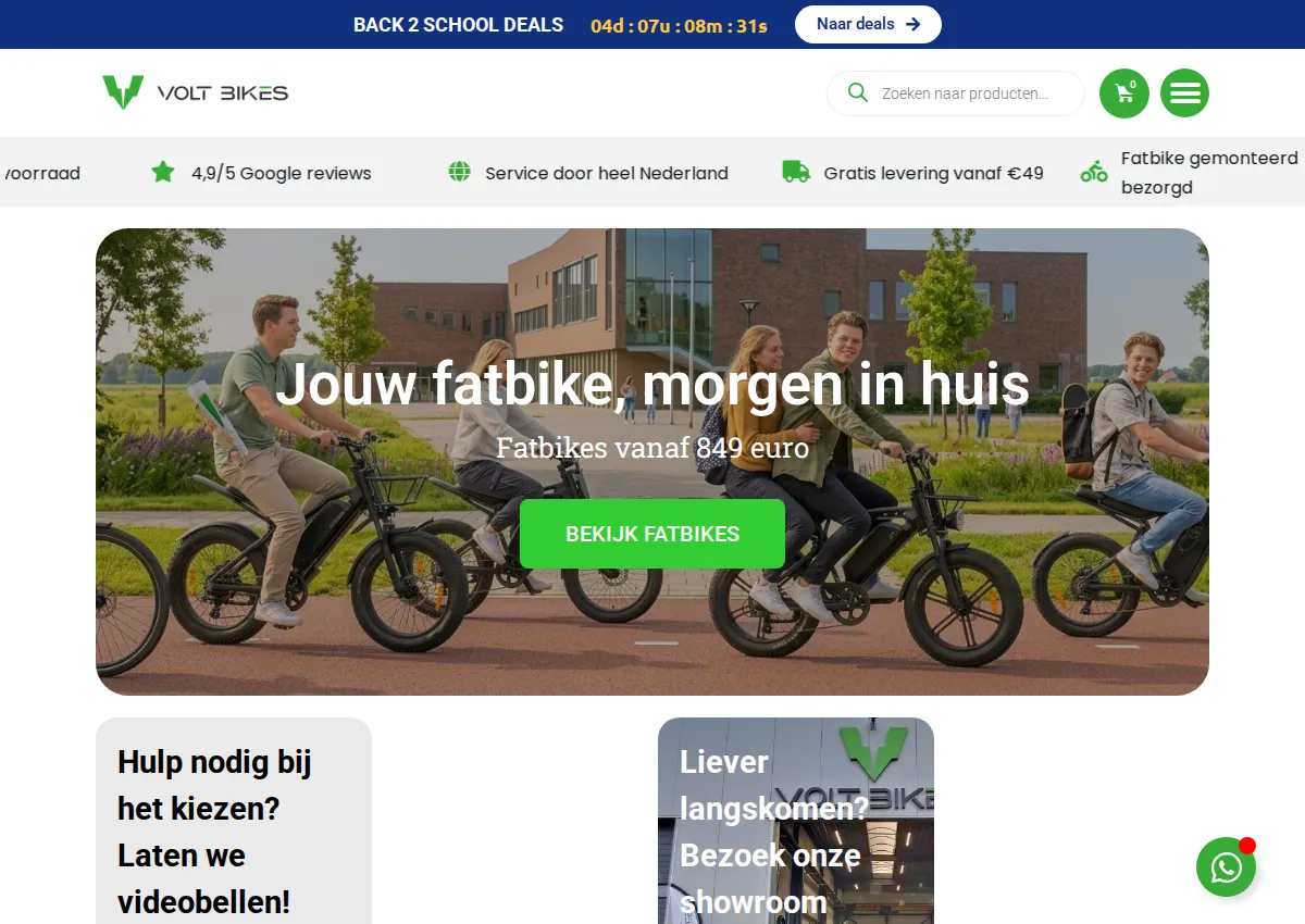 Store homepage
