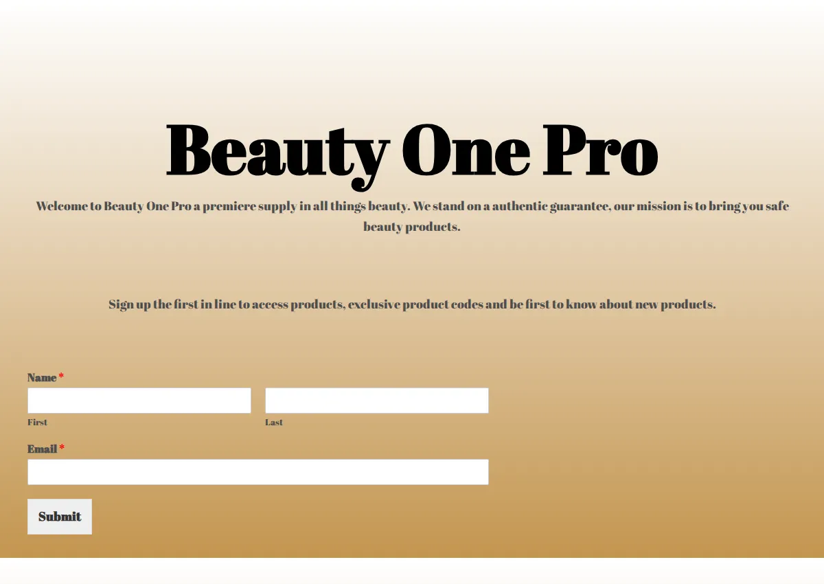 Store homepage
