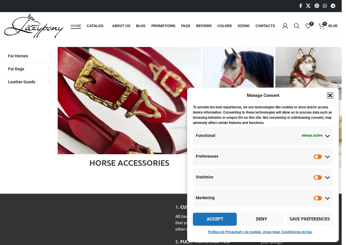 Store homepage