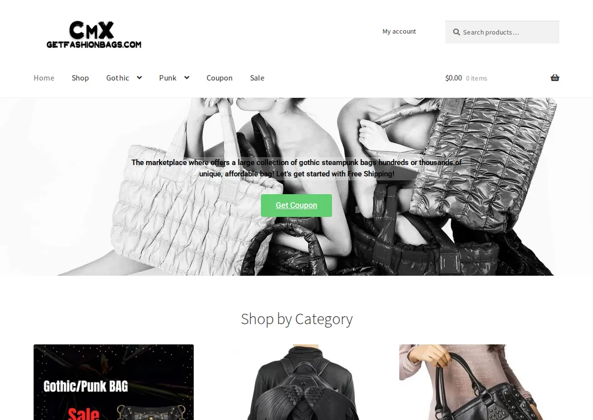 Store homepage
