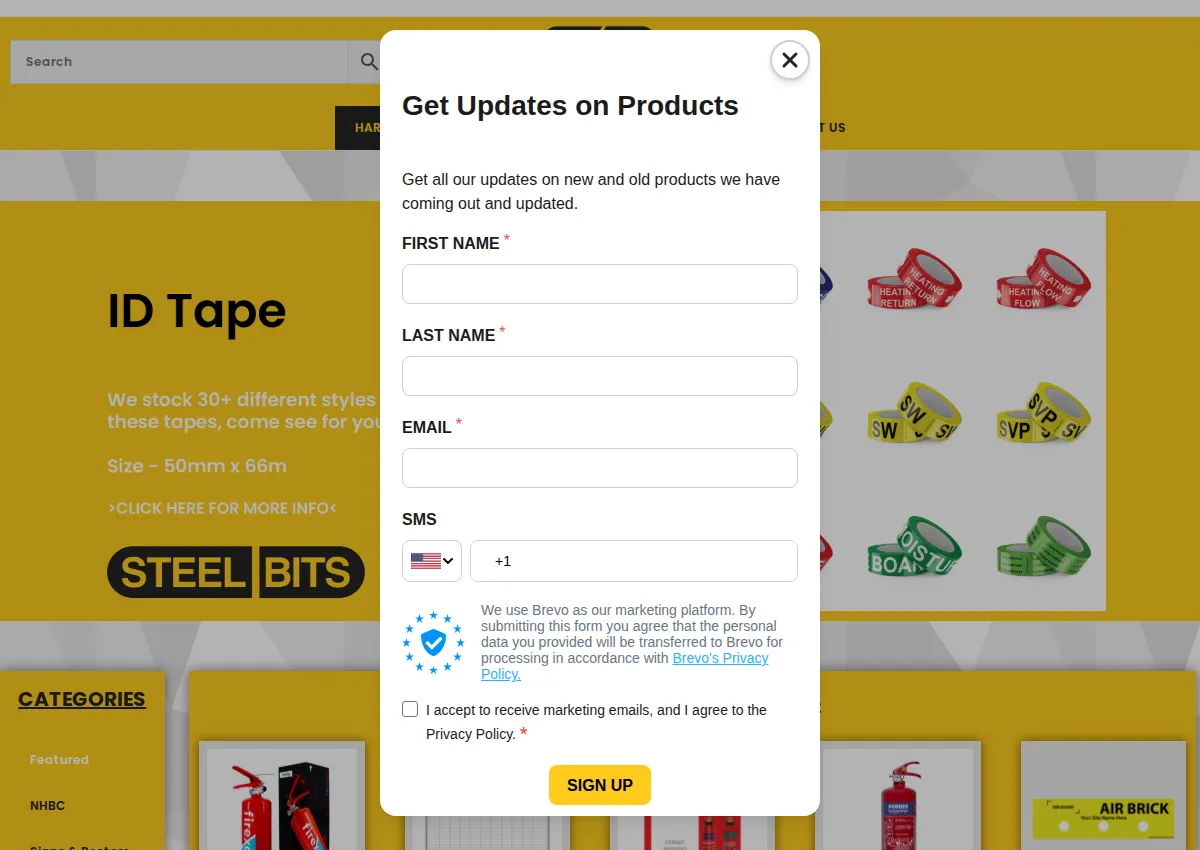 Store homepage
