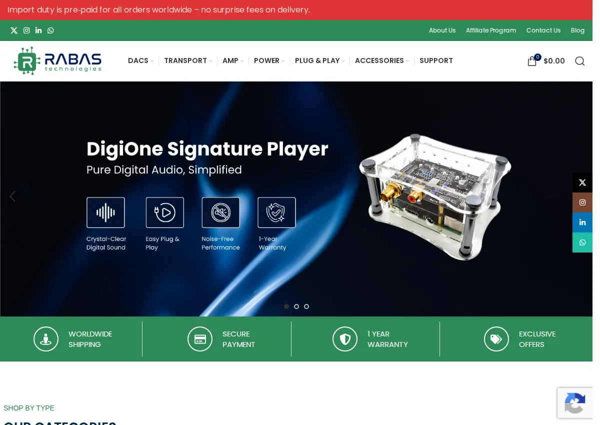 Store homepage